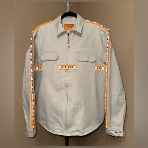 FTP ORANGE LABEL Men's Beige Jacket with Orange Accents. Size Medium.